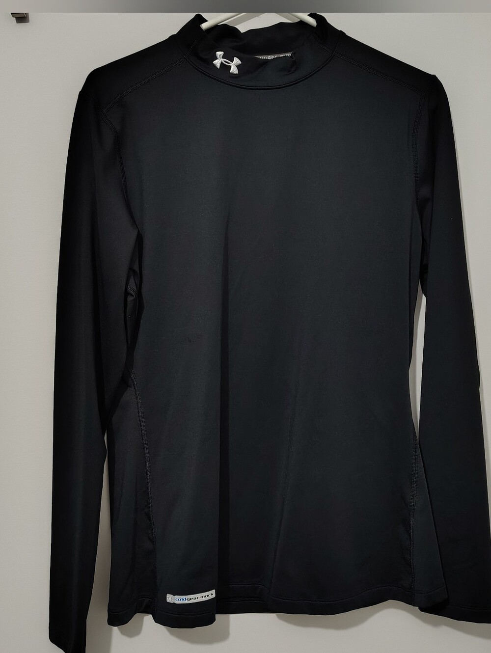 Under Armour Womens Black Long-Sleeve Compression Top Coldgear Mock Turtleneck